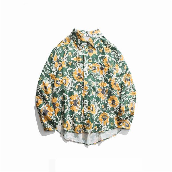 2019 new single-breasted retro loose long-sleeved lapel printed shirt fashion shirt men's tide, White;black
2019 new single-breasted retro loose long-sleeved lapel printed shirt fashion shirt men's tide, White;black
