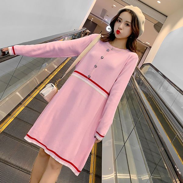 2019 new style fashion middle long coat knit maternity clothes mid-length loose-fit skirt autumn clothing dress, White
2019 new style fashion middle long coat knit maternity clothes mid-length loose-fit skirt autumn clothing dress, White