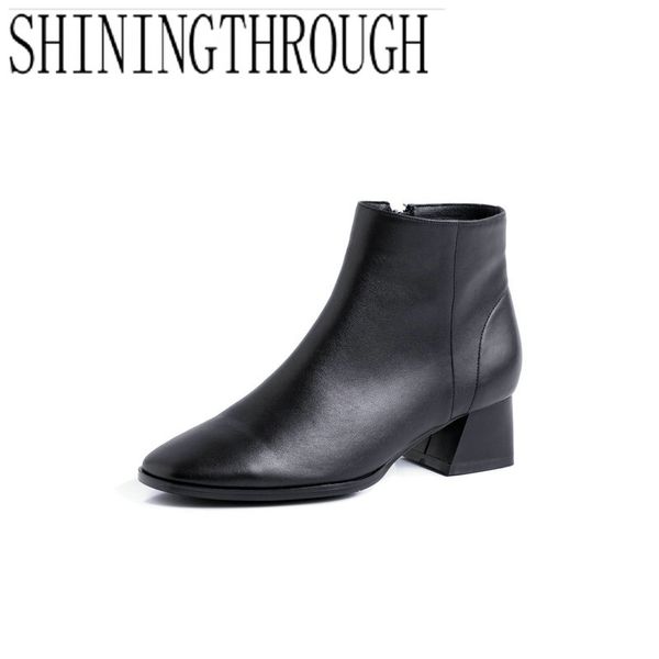 new ankle boots for women genuine leather square heel square toe fashion boots women shoes woman ladies, Black
new ankle boots for women genuine leather square heel square toe fashion boots women shoes woman ladies, Black