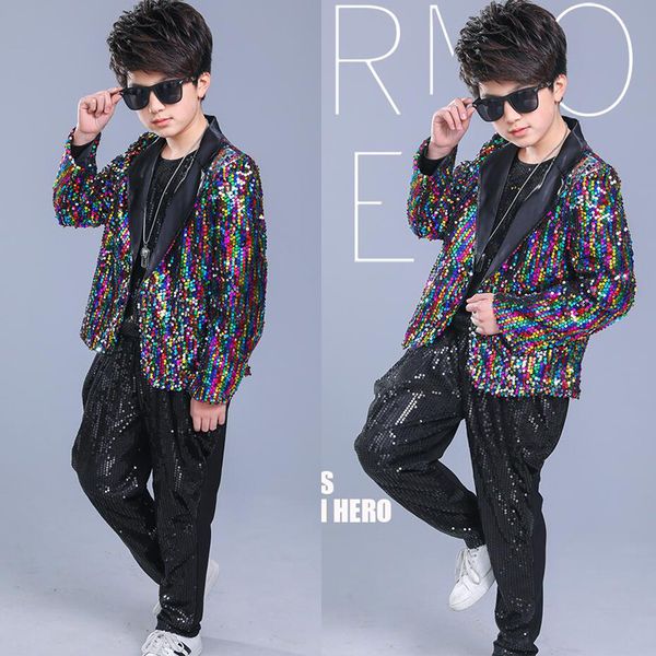 kids sequined pants jacket hip hop clothing jazz dance costumes suit boys carnival stage wear ballroom dancing outfits, Black;red
kids sequined pants jacket hip hop clothing jazz dance costumes suit boys carnival stage wear ballroom dancing outfits, Black;red