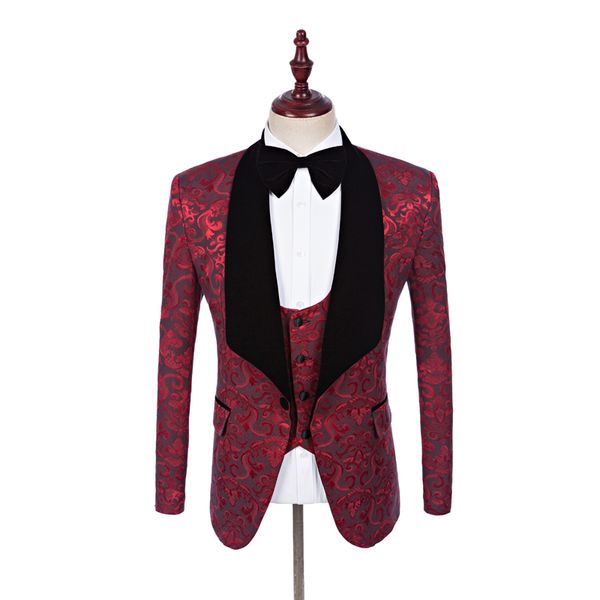 burgundy jacquard groom tuxedos black lapel groomsman wedding 3 piece suit fashion men business prom jacket blazer(jacket+pants+tie+vest)660, Black;gray
burgundy jacquard groom tuxedos black lapel groomsman wedding 3 piece suit fashion men business prom jacket blazer(jacket+pants+tie+vest)660, Black;gray
