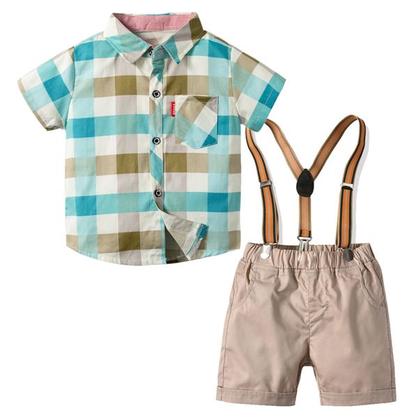 1-5 years boys clothes baby kids plaid set summer short sleeve shirt + suspenders + shorts 3 pieces/set toddler boyclothes, White
1-5 years boys clothes baby kids plaid set summer short sleeve shirt + suspenders + shorts 3 pieces/set toddler boyclothes, White