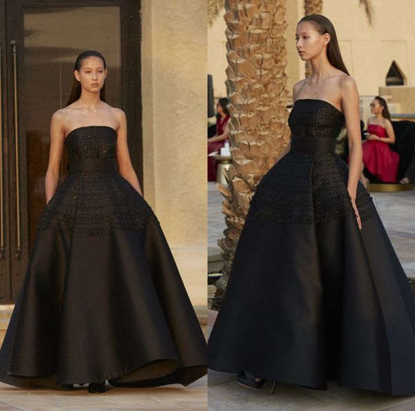 high low black evening dresses with beaded strapless a line sweep train satin prom dress party wear custom made formal occasion gowns, Black;red
high low black evening dresses with beaded strapless a line sweep train satin prom dress party wear custom made formal occasion gowns, Black;red