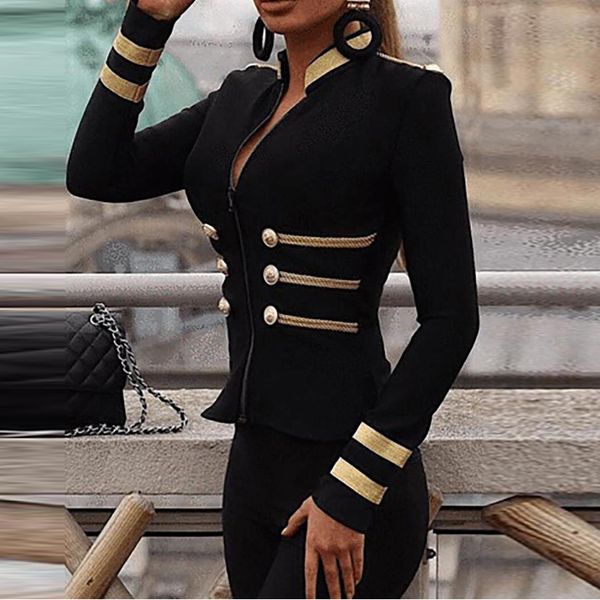 contrast tape insert button detail coats jacket for women y200101, Black;brown
contrast tape insert button detail coats jacket for women y200101, Black;brown