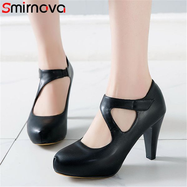 smirnova 2020 spring summer single shoes women pumps pu vintage party wedding shoes high heel platform woman big size 48, Black 
smirnova 2020 spring summer single shoes women pumps pu vintage party wedding shoes high heel platform woman big size 48, Black