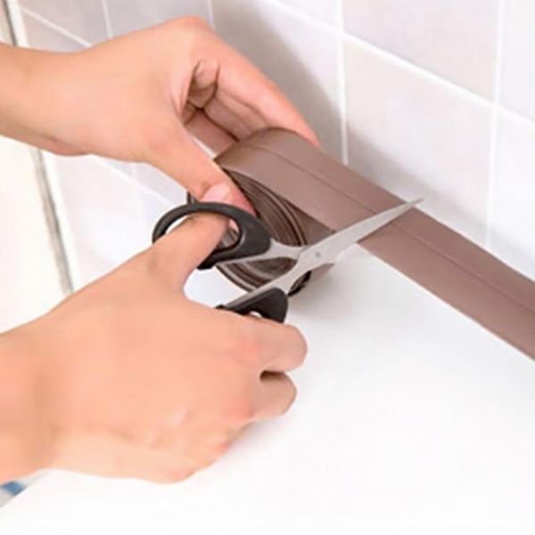 pvc bathroom wall sealing strip waterproof mold adhesive kitchen sink sink edge self-adhesive adjustment tape bathroom