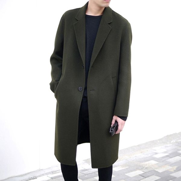 2018 winter new style men's mid-length wool coat fashion slim fit korean-style solid color trench coat men's outerwear, Black
2018 winter new style men's mid-length wool coat fashion slim fit korean-style solid color trench coat men's outerwear, Black