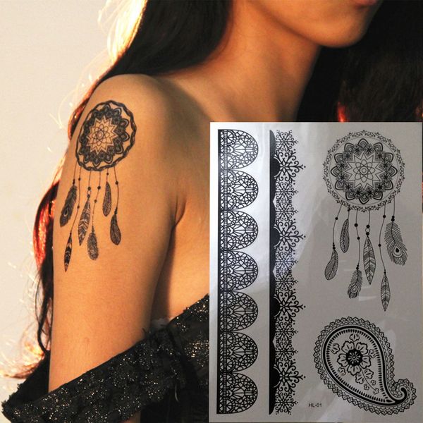1 piece black henna temporary tattoo for hands inspired body stickers
1 piece black henna temporary tattoo for hands inspired body stickers