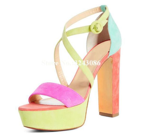 lady new candy color platform chunky heel sandals fashion suede leather cross strap thick heel gladiator sandals women shoes, Black
lady new candy color platform chunky heel sandals fashion suede leather cross strap thick heel gladiator sandals women shoes, Black