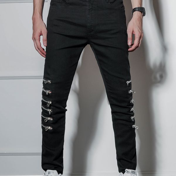european and american high street tide brand retro net red hip hop men's casual feet multi-zip slim stretch jeans british, Blue
european and american high street tide brand retro net red hip hop men's casual feet multi-zip slim stretch jeans british, Blue