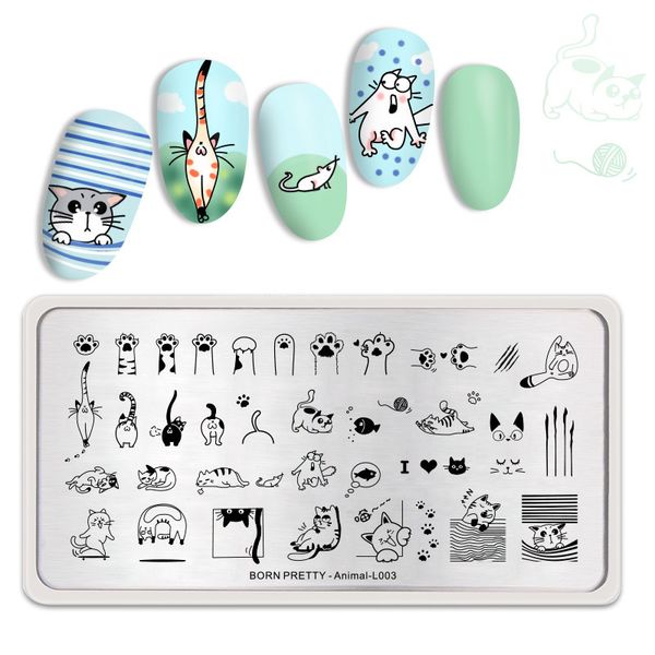 born pretty 12*6 cm nail stamping plates cute cats animal pattern rectangle nail art image plates stencil tool stamping template, White
born pretty 12*6 cm nail stamping plates cute cats animal pattern rectangle nail art image plates stencil tool stamping template, White