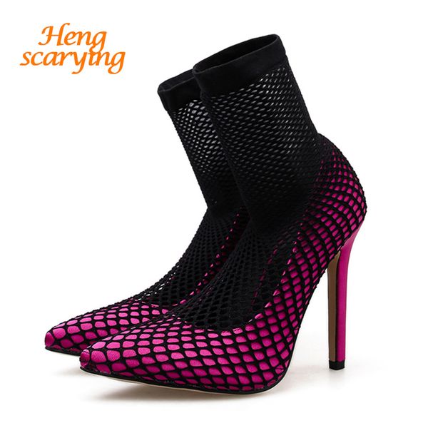 2020 fashion 11cm high heels woman mesh boots pumps lady valentine stiletto heels female wedding fetish prom rose red shoes, Black
2020 fashion 11cm high heels woman mesh boots pumps lady valentine stiletto heels female wedding fetish prom rose red shoes, Black