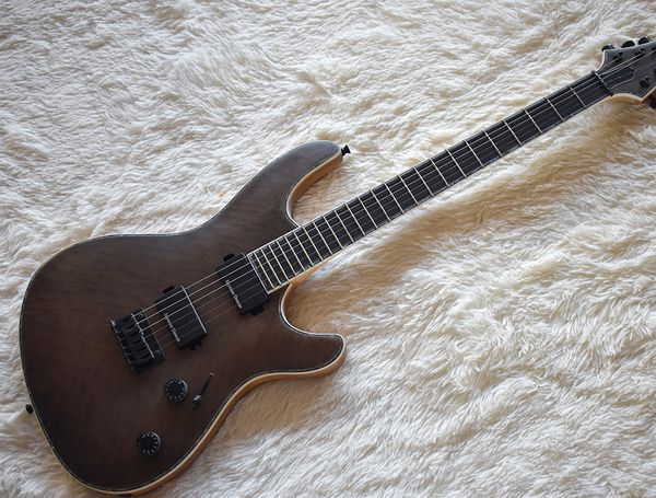 wholesale factory custom brown electric guitar with special veneer,neck and string-thru body,black hardware 0521
wholesale factory custom brown electric guitar with special veneer,neck and string-thru body,black hardware 0521