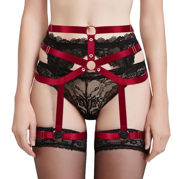 red garter belt strappy women waist leg stockings suspender caged punk gothic plus size elastic dance bedroom body harness, Black;white
red garter belt strappy women waist leg stockings suspender caged punk gothic plus size elastic dance bedroom body harness, Black;white