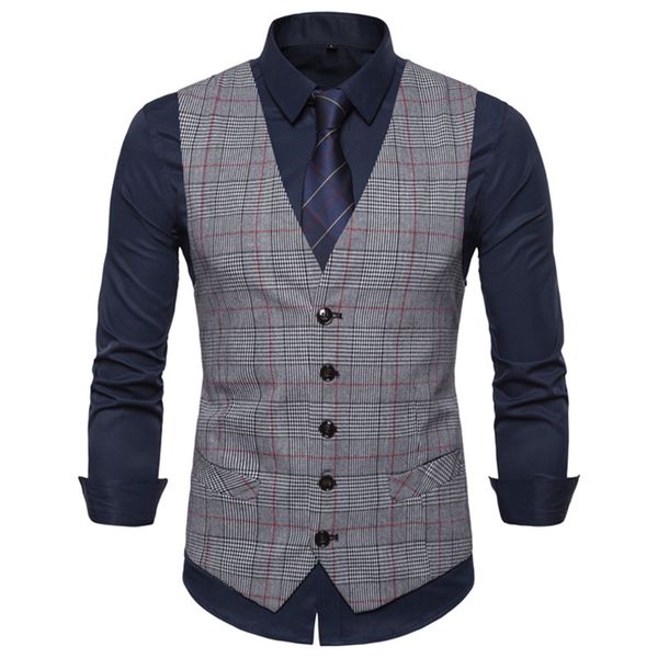 2019 new men's casual v-neck plaid vest european code men's single-breasted slim large size vest business casual, Black;white
2019 new men's casual v-neck plaid vest european code men's single-breasted slim large size vest business casual, Black;white