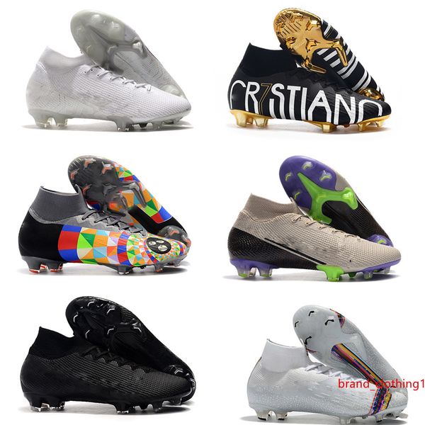 new mens superfly 7 elite se fg waterproof high help soccer leats ronaldo cr7 outdoor football boots mercurial vapors 13 elite sg