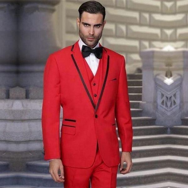 new men's red suit wedding the groom businessman for evening prom dresses custom men's suit, White;black
new men's red suit wedding the groom businessman for evening prom dresses custom men's suit, White;black