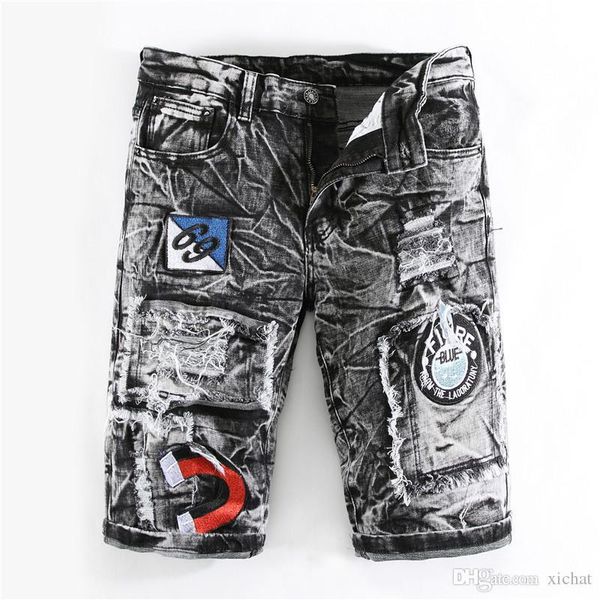 mens designer stretch denim shorts 2019 summer badge bleached retro big size ripped patchwork jeans shorts trousers 317, Blue
mens designer stretch denim shorts 2019 summer badge bleached retro big size ripped patchwork jeans shorts trousers 317, Blue
