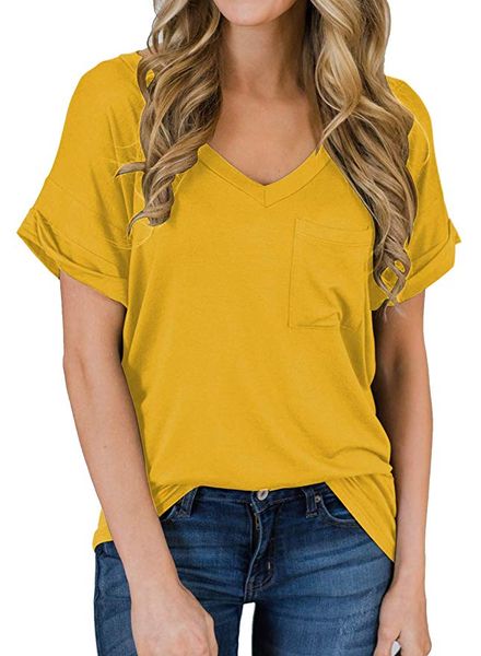 women casual t shirt v neck solid short sleeve cotton loose blouse summer lady tees, White
women casual t shirt v neck solid short sleeve cotton loose blouse summer lady tees, White