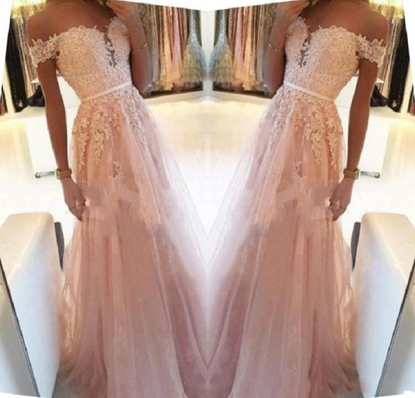 2019 prom dresses blush pink off shoulder lace appliques tulle cap sleeves evening party gowns custom a line empire evening dresses, Black
2019 prom dresses blush pink off shoulder lace appliques tulle cap sleeves evening party gowns custom a line empire evening dresses, Black