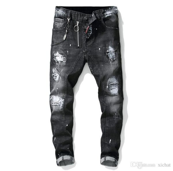 unique mens painted rips stretch black jeans fashion designer slim fit washed motocycle denim pants panelled hip hop trousers 1012, Blue
unique mens painted rips stretch black jeans fashion designer slim fit washed motocycle denim pants panelled hip hop trousers 1012, Blue