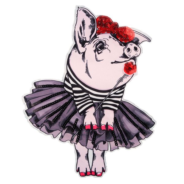 printed dressing pigs patches for jackets,printing animals badges appliques for jeans,cartoon patches for clothing a51, Black
printed dressing pigs patches for jackets,printing animals badges appliques for jeans,cartoon patches for clothing a51, Black
