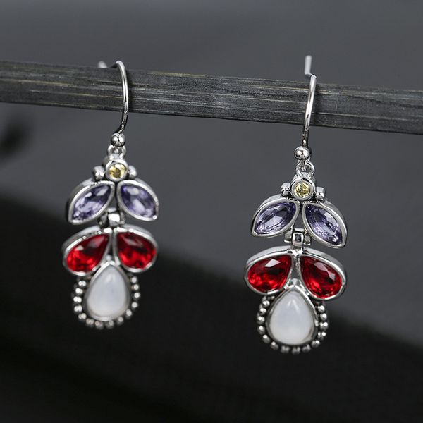 2019 new arrival earrings inlaid colored crystal drops pear earrings vintage europe and the moonlight stone ear jewelry, Silver
2019 new arrival earrings inlaid colored crystal drops pear earrings vintage europe and the moonlight stone ear jewelry, Silver