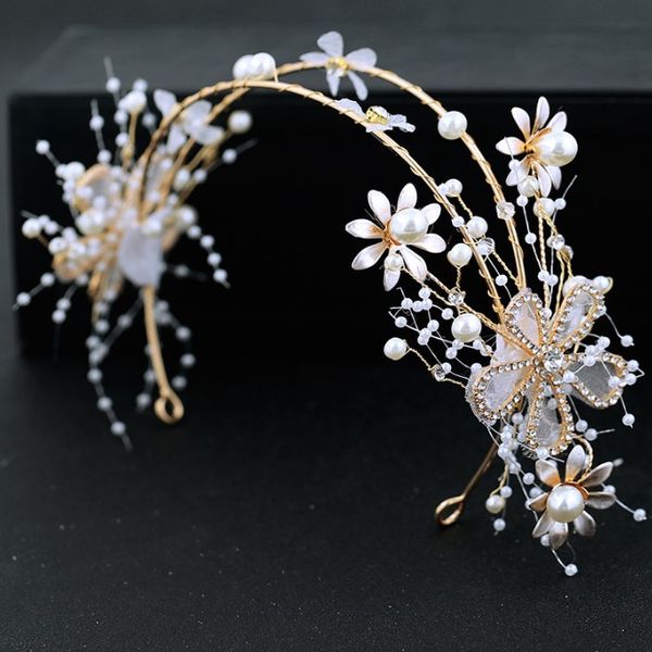 gold flower tiara headbands pearl crystal bridal hair accessories for women wedding hairbands handmade headpiece hair ornaments, Golden;white
gold flower tiara headbands pearl crystal bridal hair accessories for women wedding hairbands handmade headpiece hair ornaments, Golden;white