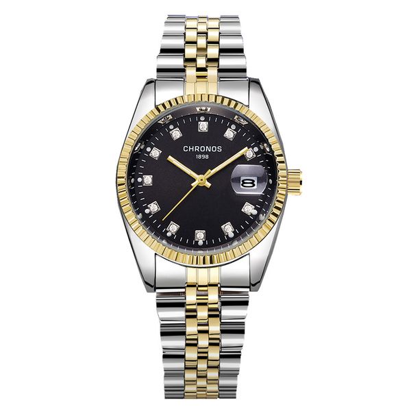 chronos luxury gold watch lady men lover stainless steel quartz 30 meters waterproof male wristwatches for men analog auto date, Slivery;brown
chronos luxury gold watch lady men lover stainless steel quartz 30 meters waterproof male wristwatches for men analog auto date, Slivery;brown