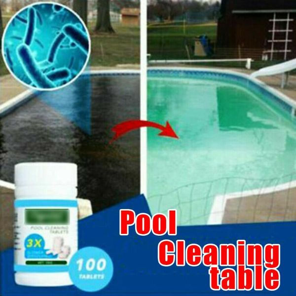 50pcs Clarifier Tub Spa Chlorine Tablets Algaecide Swimming Pool Water Cleaning Non Toxic Effervescent Outdoor Tablets