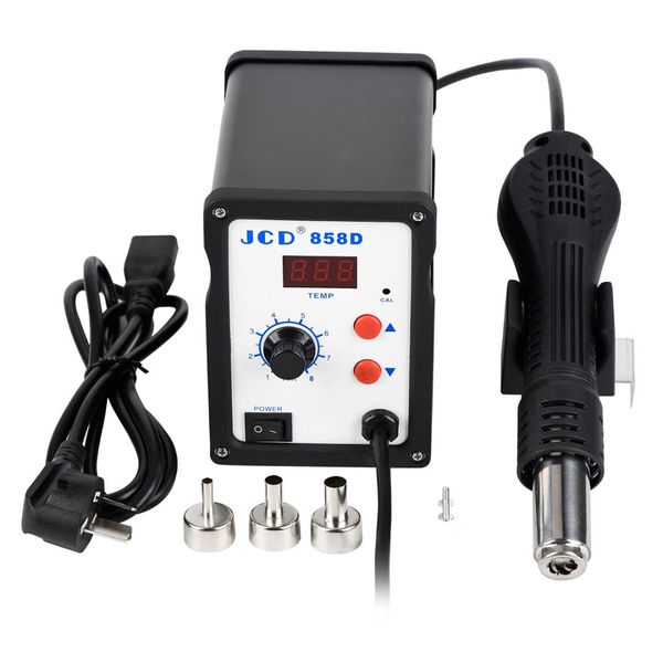 

jcd air gun 858d 2 in 1 soldering station 700w 110v 220v bga rework smd smt welding repair tool heat gun led digital solder