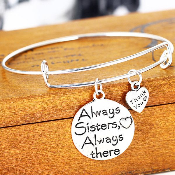always sister always there heart bracelet charm pendant bangles family gifts women girls love souvenirs jewelry accessories hot, Black
always sister always there heart bracelet charm pendant bangles family gifts women girls love souvenirs jewelry accessories hot, Black
