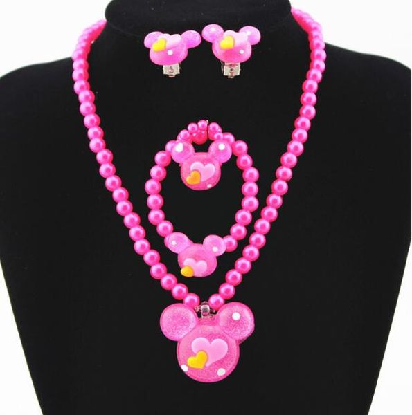 1=4pcs lovely baby girls imitation pearls mouse pendant necklace bracelet ring set children kids jewelry sets xmas gifts, Silver
1=4pcs lovely baby girls imitation pearls mouse pendant necklace bracelet ring set children kids jewelry sets xmas gifts, Silver