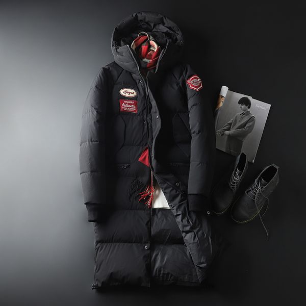 men's x-long down jacket windproof thick warm men's winter down jacket white duck coat men overcoat, Black
men's x-long down jacket windproof thick warm men's winter down jacket white duck coat men overcoat, Black