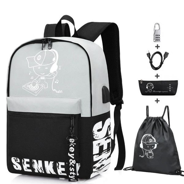 новый luminous oxford school backpack рюкзака плеча с usb зарядный порт и замок студент сумка для мальчика mochila эсколар t200114
новый luminous oxford school backpack рюкзака плеча с usb зарядный порт и замок студент сумка для мальчика mochila эсколар t200114
