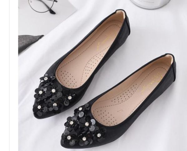 women's shoes in spring and autumn flat bottom pointed end sequined cloth@12, Black
women's shoes in spring and autumn flat bottom pointed end sequined cloth@12, Black