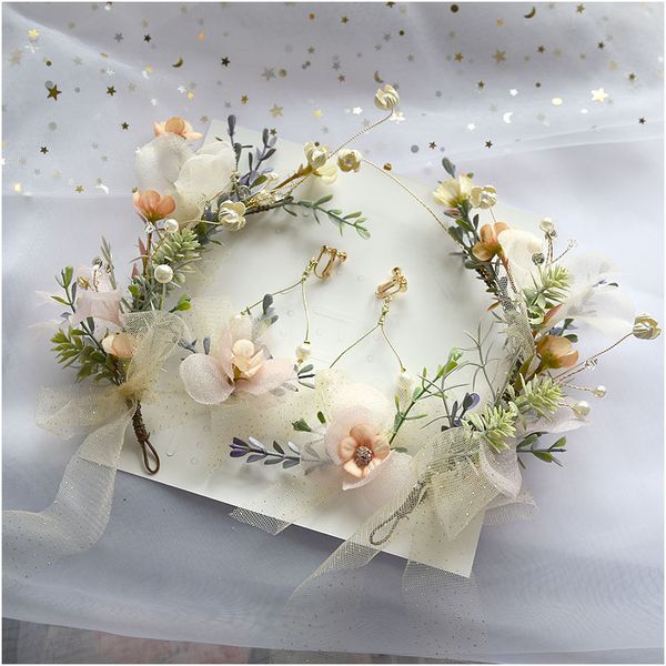 bride's headdress senmi flower suit wedding dress headdress bride's super immortal wedding dress, Golden;white
bride's headdress senmi flower suit wedding dress headdress bride's super immortal wedding dress, Golden;white
