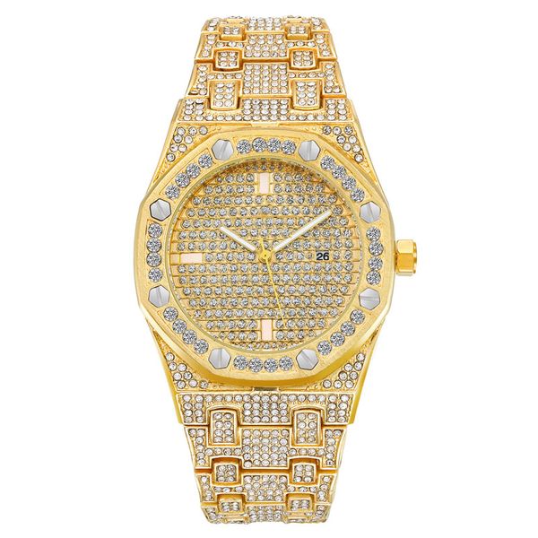 shinning gold mens fashion luxury watch diamond clock iced out watches royal oak stainless steel designer quartz movement wristwatches, Slivery;brown
shinning gold mens fashion luxury watch diamond clock iced out watches royal oak stainless steel designer quartz movement wristwatches, Slivery;brown
