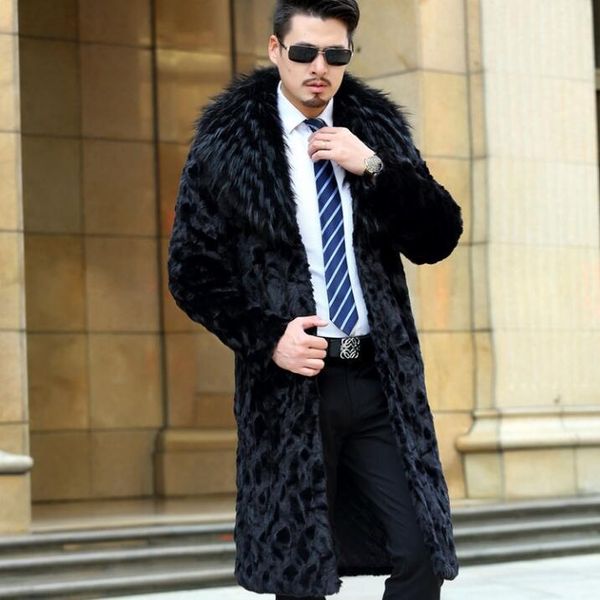 2018 autumn and winter new men's fashion black windbreaker imitation fur suede lapel in the long coat thick coat
2018 autumn and winter new men's fashion black windbreaker imitation fur suede lapel in the long coat thick coat