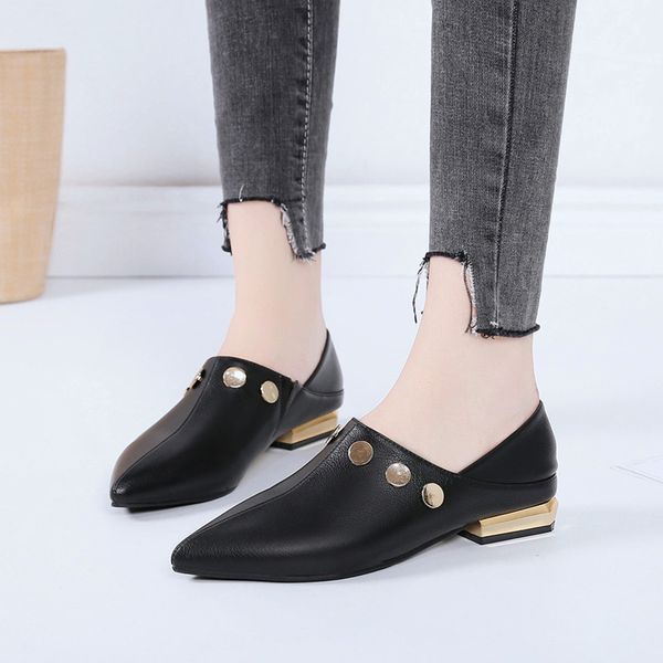 2019 new spring slip on casual shoes oxfords pointed toe shallow women shoes woman metal leather comfort plus size ladies, Black
2019 new spring slip on casual shoes oxfords pointed toe shallow women shoes woman metal leather comfort plus size ladies, Black