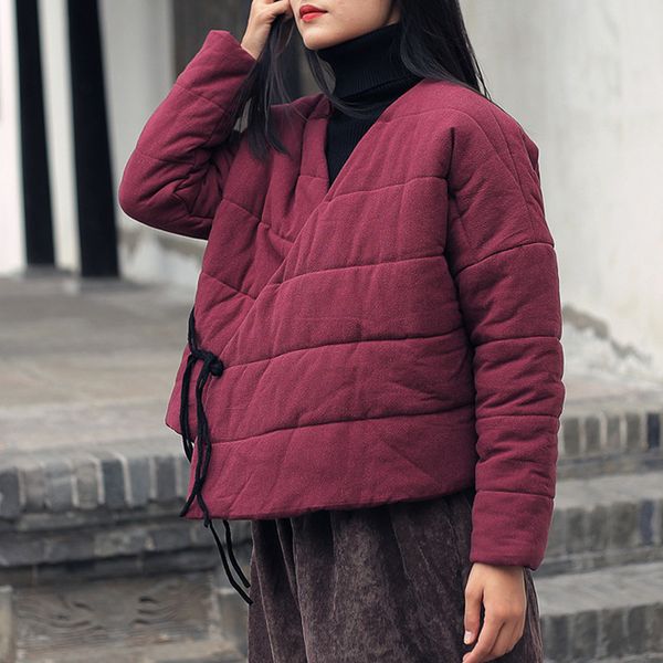 johnature women belt parkas vintage coats 2019 winter new long sleeve v-neck long sleeve cotton linen women cloths warm parkas, Black
johnature women belt parkas vintage coats 2019 winter new long sleeve v-neck long sleeve cotton linen women cloths warm parkas, Black