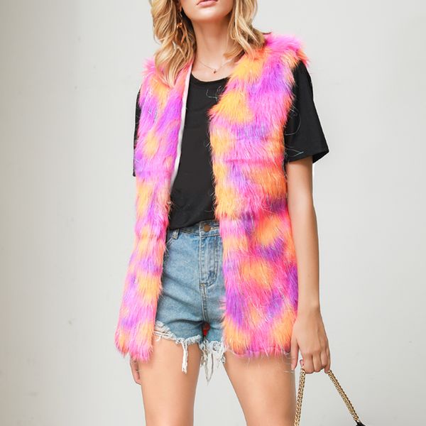 women's fur & faux fashion vest women winter autumn printed long slim coats warm fluffy plush sleeveless pockets waistcoat plus size s-, Black
women's fur & faux fashion vest women winter autumn printed long slim coats warm fluffy plush sleeveless pockets waistcoat plus size s-, Black