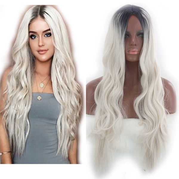 selling 26 inch ombre color elegant medium haircut white and black long wavy synthetic wigs heat resistant
selling 26 inch ombre color elegant medium haircut white and black long wavy synthetic wigs heat resistant