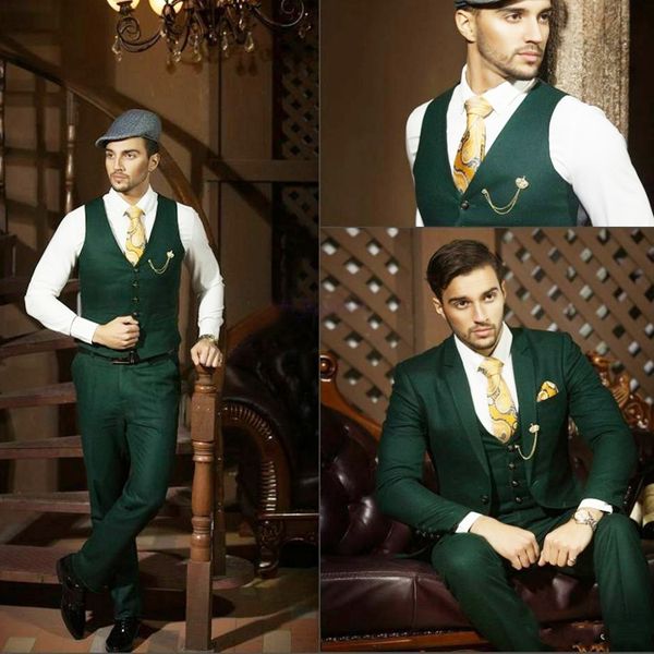 fashion hunter green wedding tuxedos notch lapel slim fit groom wear blazer formal men suits (jacket+vest+pants), Black;gray
fashion hunter green wedding tuxedos notch lapel slim fit groom wear blazer formal men suits (jacket+vest+pants), Black;gray