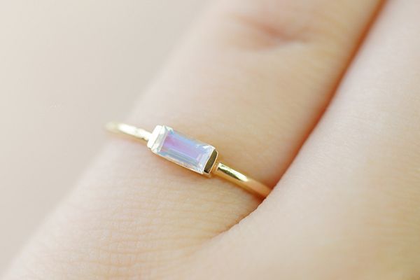 s925 sterling silver moonstone ring - 010