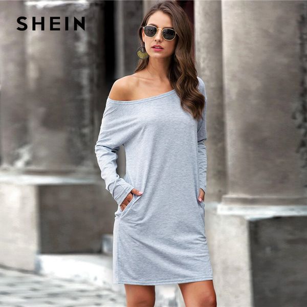 shein grey boat neck slant pocket tee dress women spring summer long sleeve solid cozy casual straight short dresses, Black;gray
shein grey boat neck slant pocket tee dress women spring summer long sleeve solid cozy casual straight short dresses, Black;gray