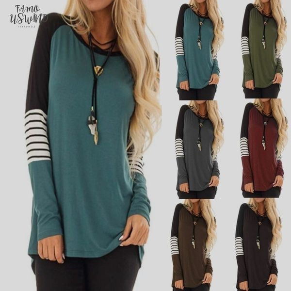 o neck patchwork striped t shirt autumn women casual long sleeve shirts female tunic drop shipping, White
o neck patchwork striped t shirt autumn women casual long sleeve shirts female tunic drop shipping, White