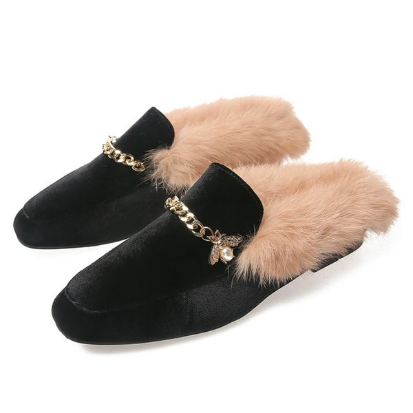 blue velvet square toe real fur mules fuzzy flip flops furry slipper women slides ladies loafer shoes p405, Black
blue velvet square toe real fur mules fuzzy flip flops furry slipper women slides ladies loafer shoes p405, Black