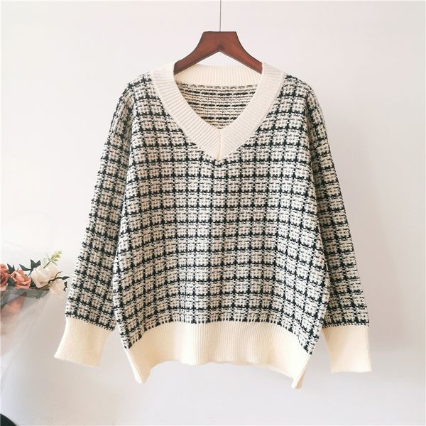 2020 women pullovers winter sweater winter and autumn v-neck plaid sweater full sleeve ladies fashion sweaters female pullover, White;black
2020 women pullovers winter sweater winter and autumn v-neck plaid sweater full sleeve ladies fashion sweaters female pullover, White;black
