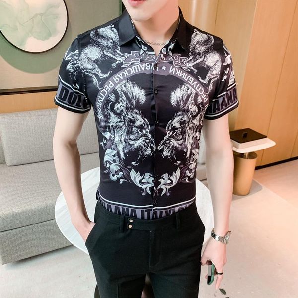 2020 new mens short sleeve shirts european style 3d print casual slim fit dress shirt night club streetwear social blouse camisa, White;black
2020 new mens short sleeve shirts european style 3d print casual slim fit dress shirt night club streetwear social blouse camisa, White;black